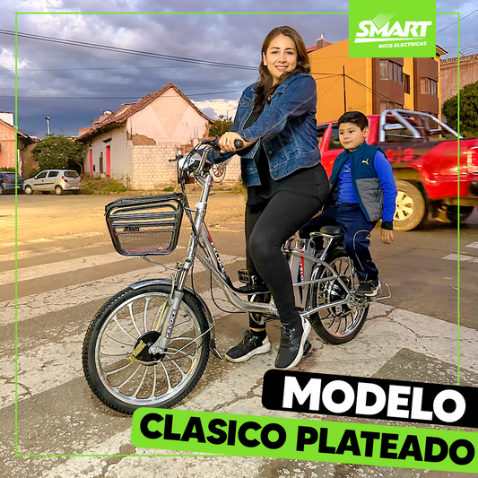 Bici Eléctrica Clasico Plateado aro 20